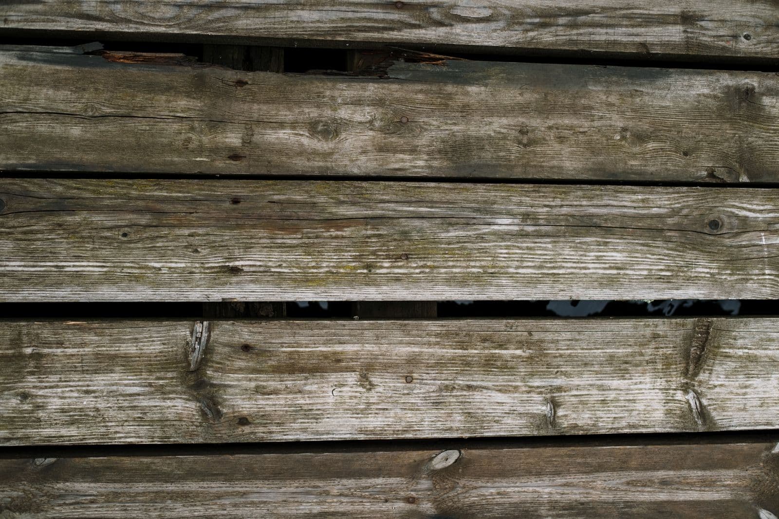 Weathered wood deck boards